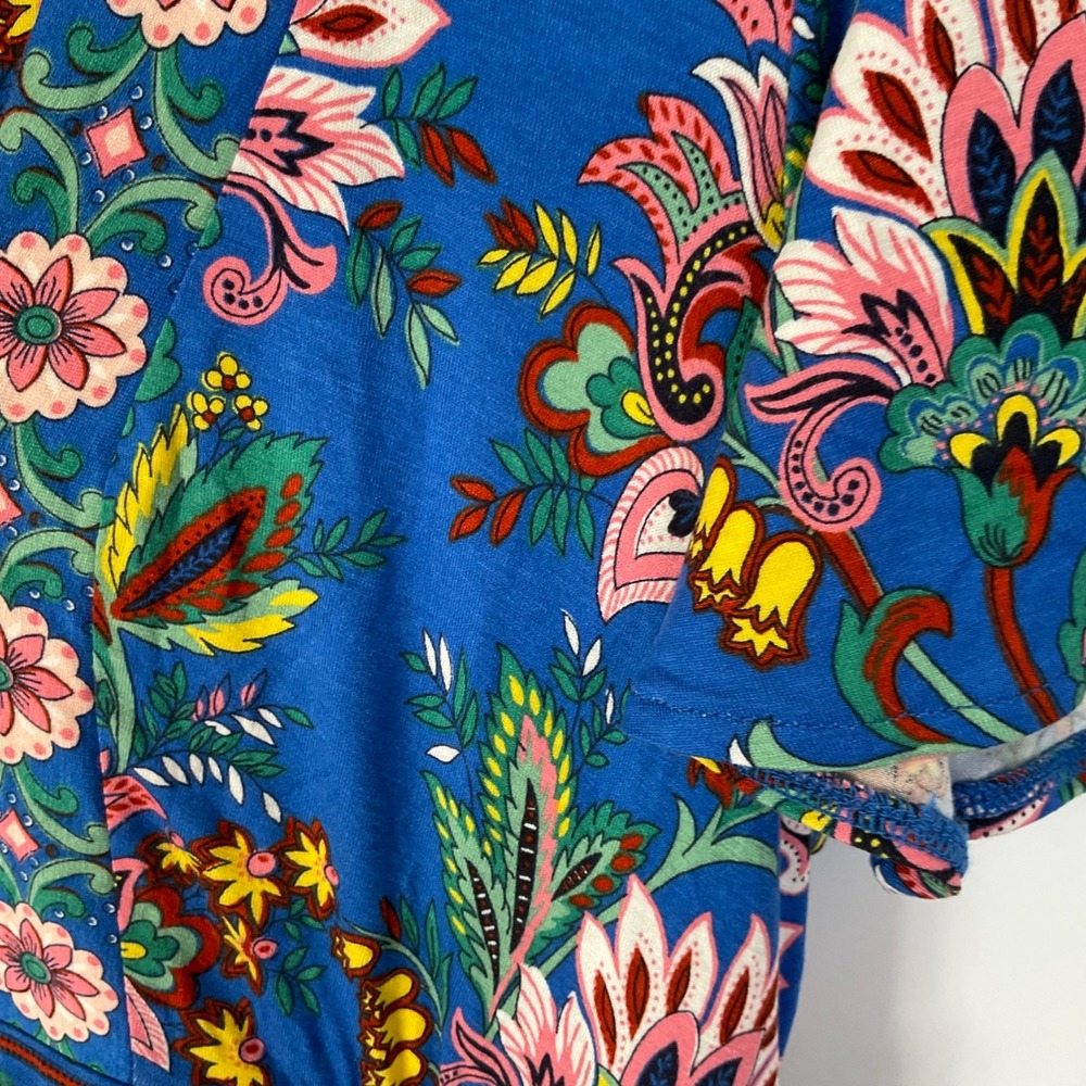Boden Ellie Flutter Maxi Tea Dress Blue Floral Paisley Pockets US 6P D0927 - Picture 8 of 11